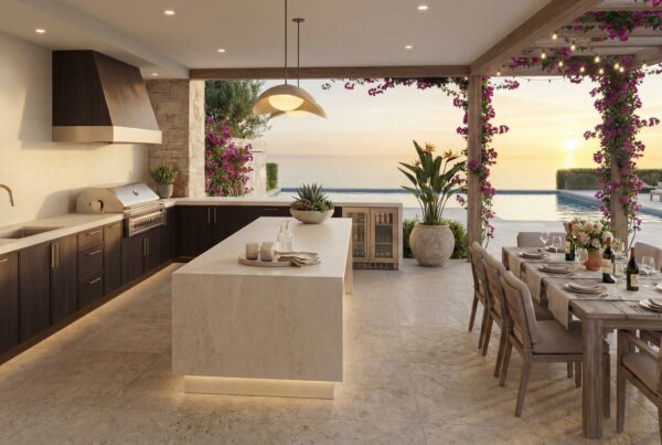Coastal Stone Entertainer’s Kitchen